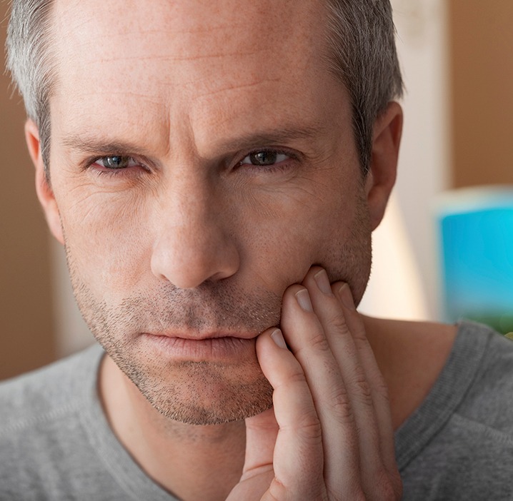 Man with tooth pain