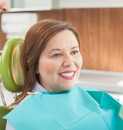 Woman smiling at the dentist